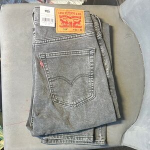 Levi's Charcoal Denim Jeans Mens-514 Straight